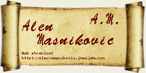 Alen Masniković vizit kartica